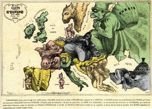 Drolatic Map of Europe for 1870 by Paul Hadol