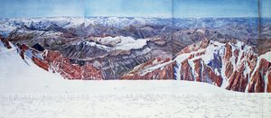 Panoramic view of the summit of Pelvoux in the Massif des Ecrins, French Alps by Paul Helbronner