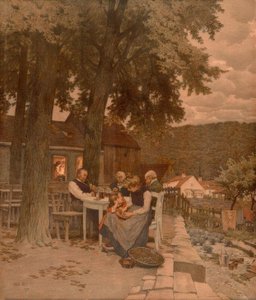 Family in the Garden by Paul Hey