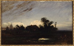 A Pond Near La Glacière, at Dusk