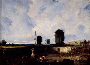 Windmills on the Plains of Montrouge by Paul Huet