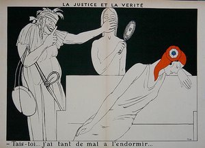 Justice gagging Truth so that Marianne may sleep by Paul Iribe