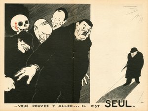 The Witness, Satirical in B&W by Paul Iribe