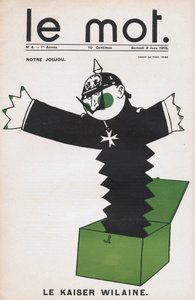 The Word Depicting Kaiser William II in a Devil Toy in a Box - Drawing by Paul Iribe