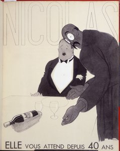 She Has Been Waiting for You for 40 Years - Advertisement for Nicolas, Drawing by Paul Iribe