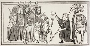 A Messenger Arrives with a Message for a King (after an illustration in a 13th century manuscript) by Paul Lacroix