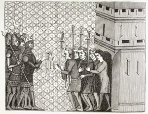 After the Capture of a Town in the 14th Century (after a 14th century miniature in Histoire du Monde) by Paul Lacroix