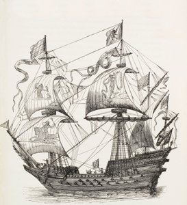 Man-of-War of the 16th Century by Paul Lacroix