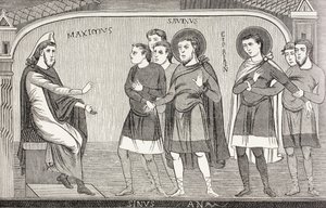 Saints Savin and Cyprian Confessing to Proconsul Galerius Maximus (After 11th Century Fresco) by Paul Lacroix