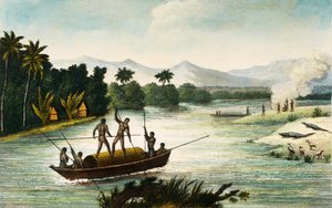 Magdalena River, Colombia, engraving by Paul Legrand from Travels in the Republic of Colombia in the years 1822 and 1823, by Gaspard Theodore Mollien, South America