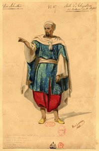 Abayaldos. Costume Design for the Opera Dom Sébastien, Roi de Portugal, 1843 by Paul Lormier