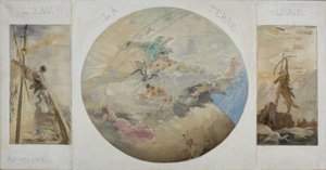Sketch for the Hôtel de Ville dining room in Paris: Water, Earth, Air, between 1891 and 1892 by Paul Louis Delance