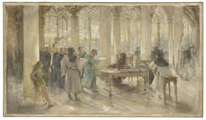 Sketch for the Courtroom of the Paris Commercial Court: The Book of Trades, circa 1891