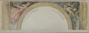Sketch for the Entrance Hall of the Hôtel de Ville de Paris: Literature and the Fine Arts by Paul Louis Delance