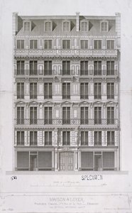 Design for a Block of Flats of the Haussmann style in the rue de la Paix, Paris