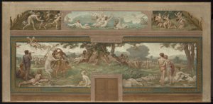 Sketch for the Town Hall of Saint-Maur-des-Fossés: Virtues Opposed to Vice (Youth. Golden Age) by Paul Milliet