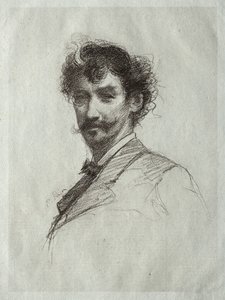 James McNeill Whistler with White Lock and Monocle by Paul Rajon