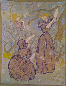 Two Women Under a Tree in Bloom