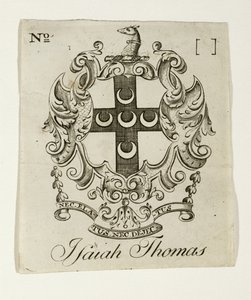Bookplate for Isaiah Thomas (1749-1831) by Paul Revere