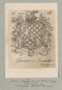 Bookplate of Gardiner Chandler by Paul Revere