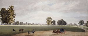 A Carriage in the Park at Luton Being Met by Riders and Frisking Foals by Paul Sandby