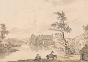 Askeaton Abbey near Limerick, Ireland on the River Deel by Paul Sandby