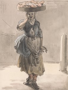 London Cries- A Girl with a Basket on Her Head (Lights for the Cats, Liver for the Dogs)