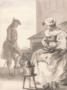 London Cries: Shoe Cleaner by Paul Sandby