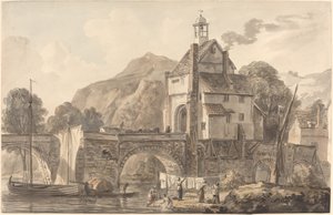 The Bridge at Bridgnorth in Shropshire by Paul Sandby