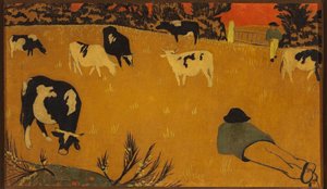 Breton Panel with Cows by Paul Sérusier