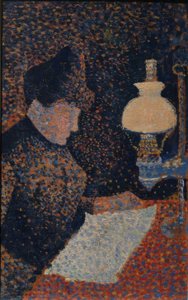 Woman Under the Lamp by Paul Signac