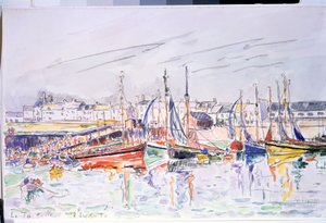 La Turballe. Sailboats in the Port of La Turballe by Paul Signac