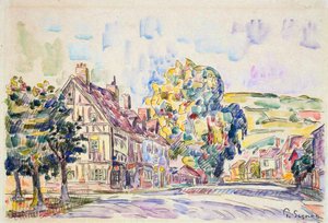 Street with a Frame House in Normandy, c1925