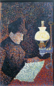 Woman Under the Lamp by Paul Signac