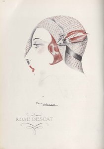 Rose Descat Hat, End 1920s by Paul Valentin