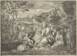 Moses in the bulrushes by Paul van Somer (II)