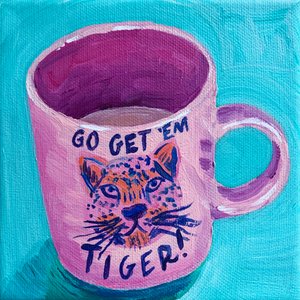 Pink Tiger Mug by Pauline Wegman | Key and Sea Creative