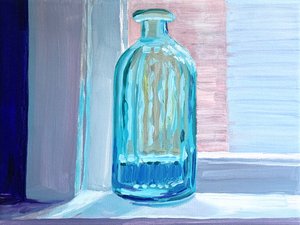 Turquoise Bottle In Light by Pauline Wegman | Key and Sea Creative