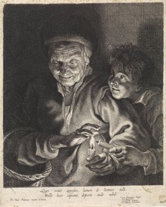Old Woman and Boy with Candles by Paulus Pontius