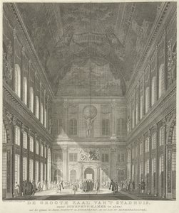 Civic Hall in the Town Hall on Dam Square in Amsterdam (The Great Hall of the Town Hall, Seen from the Aldermen