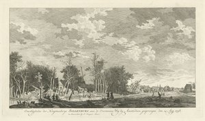 Ruins of the Sollenburg Gunpowder Factory After the Explosion on August 14, 1758, Overblyfselen der Kruytmakerye Sollenburg aan de Overtoomse Weg by Amsterdam, Gesprongen den 15 Aug. 1758 (title on object) by Paulus van Liender