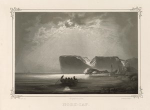 North Cape. Illustration from the book Norway Represented in Drawings by Asbjørnsen, P.Chr. and published by Chr. Tønsberg (1848) by Peder Balke