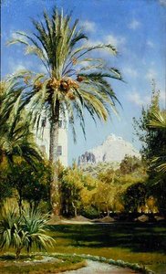 The Gardens of the Royal Palace Looking Towards Lykavitos Hill, Athens