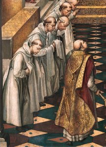 Apparition of the Virgin to the Community of Dominican Monks (Detail) by Pedro Berruguete