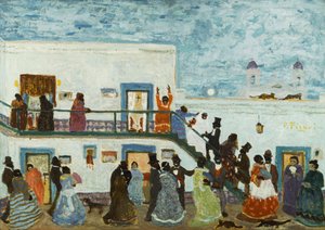 Arriving to Church by Pedro Figari
