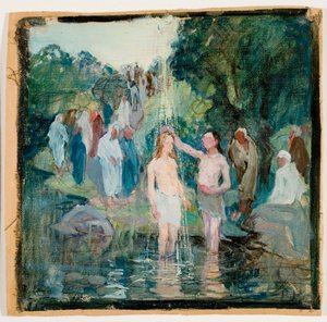 The Baptism of Christ, Draft for the Luumäki Church Altarpiece by Pekka Halonen