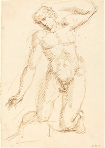 A Male Nude Kneeling by Pelagio Palagi