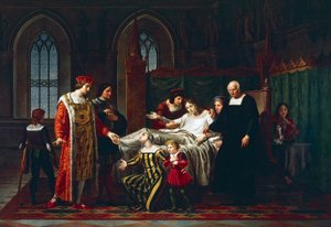 Charles VIII meeting with dying Gian Galeazzo Sforza in Pavia by Pelagio Palagi