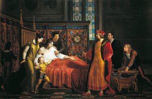Charles VIII visiting dying Gian Galeazzo Sforza in Pavia Castle by Pelagio Palagi