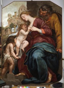 The Holy Family With St John The Baptist by Pellegrino Piola